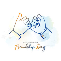 Canvas Print - Greeting of International Friendship Day. Poster, banner, social media post creative.