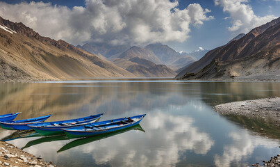 Wall Mural - Timeless Peace: Witnessing the Serenity of Pakistan's Satpara Lake