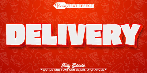 Wall Mural -  Delivery Red Vector Editable Text Effect Template