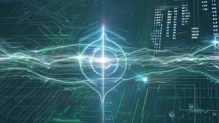 Leinwandbilder - This Abstract digital data flowing through a circuit board. Technology background