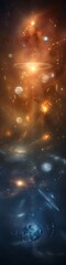 Wall Mural - abstract image showing a network of planets and galaxies connected by glowing lines, perfect for spa