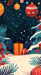 Wall Mural - Christmas in the Woods