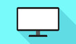 © Ankit - Flat Computer Monitor White Screen Long Shadow Illustration
