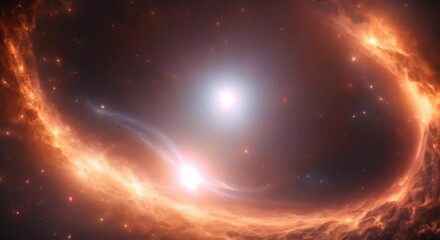 Wall Mural - Glowing light blackhole in outer space galaxy 4k animation