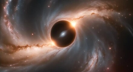 Wall Mural - spiral vortex galaxy with black hole in center 4k animation