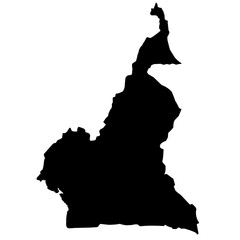 Wall Mural - cameroon map silhouette on transparent background
