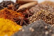 © Helen - Close up of colorful spices and herbs with star anise