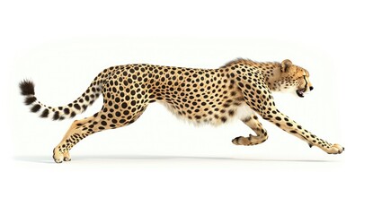 Sticker - Cheetah Running in White Studio