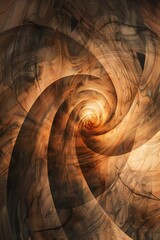 Wall Mural - infinite fractal wood background generative ai