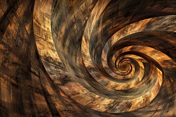 Wall Mural - infinite fractal wood background generative ai