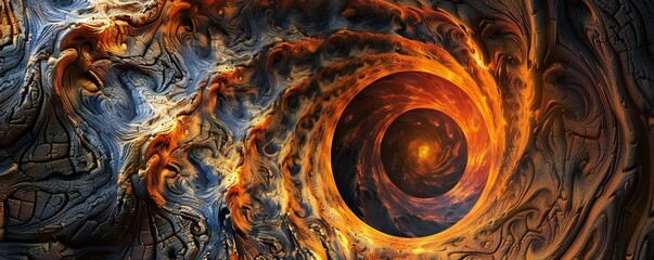 Wall Mural - infinite fractal wood background generative ai