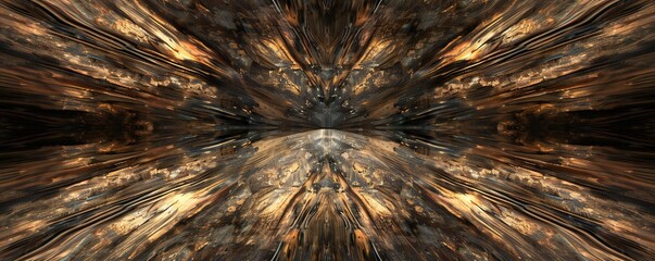 Wall Mural - infinite fractal wood background generative ai