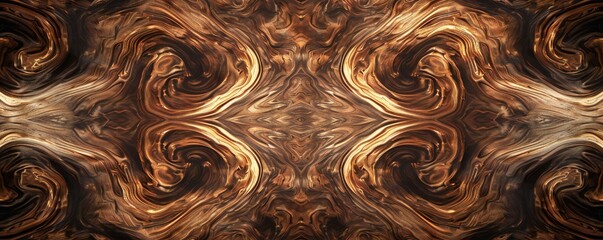 Wall Mural - infinite fractal wood background generative ai
