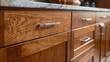 © Rufat - cherry wood stain cabinet doors with slim line handles
