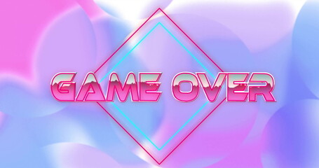 Sticker - Image of game over text over purple shapes