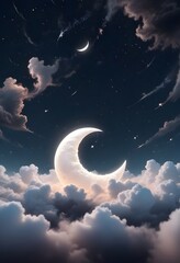 moon in cloudy sky