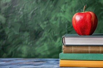 Wall Mural - apple over books  apple over books