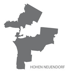 Sticker - Hohen Neuendorf German city map grey illustration silhouette shape