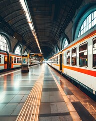 Wall Mural - train station background