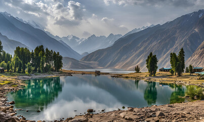 Wall Mural - Perpetual Tranquility: Embracing the Calm of Pakistan's Mahodand Lake