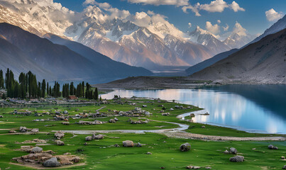 Wall Mural - Perpetual Tranquility: Embracing the Calm of Pakistan's Mahodand Lake