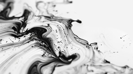 Poster - Close-up of an abstract ink swirl pattern on paper, creating a dynamic texture.