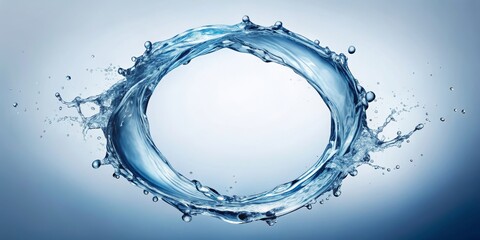 Water splashing out from circular shape isolated  rendering, water, splash, circle, isolated,rendering, liquid, round