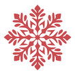 © sanart design - A red snowflake with intricate symmetrical patterns