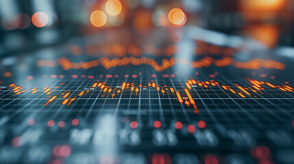 Wall Mural - Stock market financial graph showing trading analysis, business crisis impact, and growth opportunities in investment.