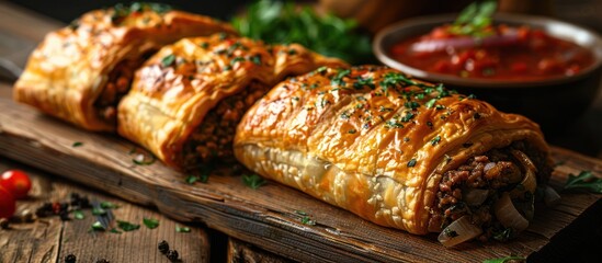 Sticker - Golden Puff Pastry Rolls with Savory Filling