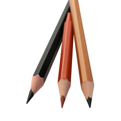 pencils on transparent background, clipping path, png, 