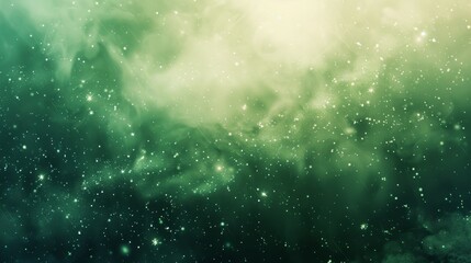 Wall Mural - Green Abstract Background with Stars and Light.