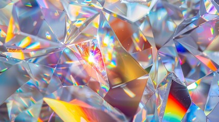 Wall Mural - abstract rainbow crystal background.