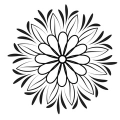 Sticker - Flower Line Art for tattoo design and coloring pages