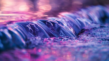 Wall Mural - abstract water flow with purple and pink bokeh.