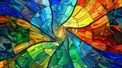 Wall Mural - abstract stained glass pattern