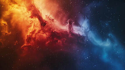 colorful nebula in space with stars, smoke, and space dust