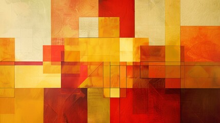 Poster - Abstract Geometric Background with Warm Colors.