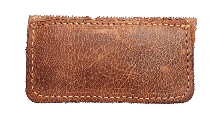 brown leather patch with stitching