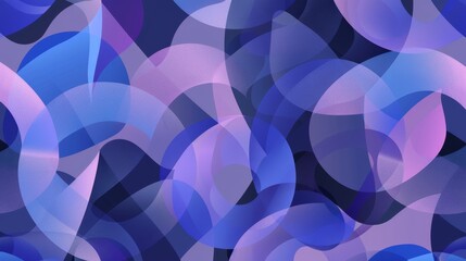 Poster - Abstract Blue and Purple Overlapping Circles Pattern.