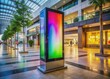 © Four888 - Modern empty outdoor digital signage light box displays vibrant colors, ideal for showcasing digital advertisements, information, and campaigns on a large scale in malls and public spaces.