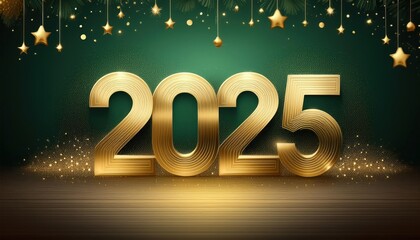 Golden 2025 Numbers - Festive New Year Design