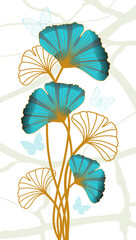 Poster - Flower arrangement of gingko leaves