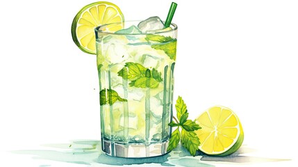 Poster - cocktail with lime