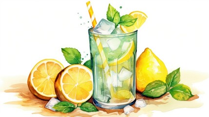 Canvas Print - mojito cocktail with lime