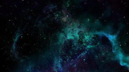 Wall Mural - Space scene with blue Nebula 4K