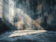 © kaleidoscope - Light streams through a window into a dark, empty room