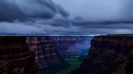 Wall Mural - Stunning View of a Deep Canyon at Dusk