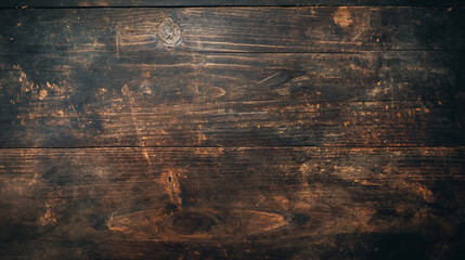 Fototapete - Old rough aesthetic dark wooden table texture, top view close up high quality wooden surface