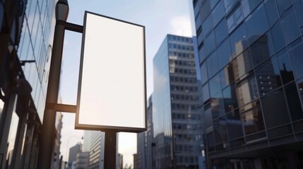 Blank Mockup Poster Stand in Shopping Mall Environment. Wide Banner Design for Public Area Display, Clean Screen or Signage Model for Promotions or Advertisements. AI-Generated, High-Quality 4K Wallpa